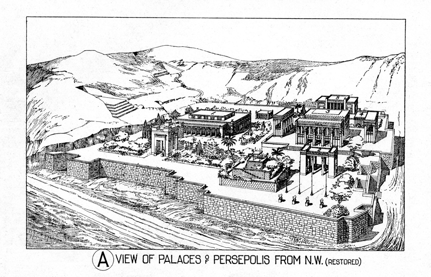 Restored view of the palaces of Persepolis